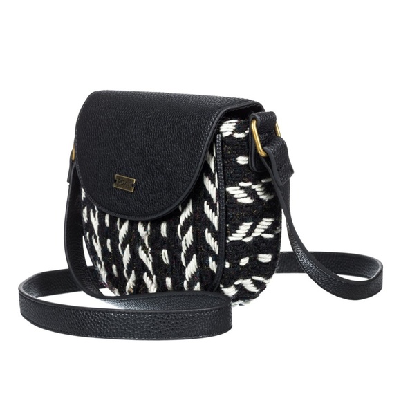 Roxy Black & White Tribal Woven Crossbody Bag - Picture 3 of 8